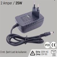 2A 25W İÇ MEKAN FİŞLİ LED TRAFOSU 12V 1
